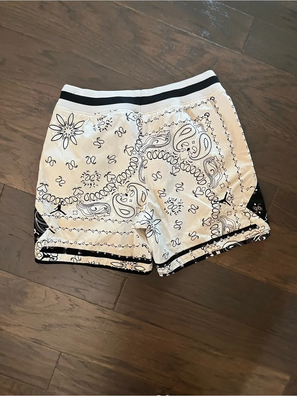 Jordan White Bandana-Print Athletic Shorts